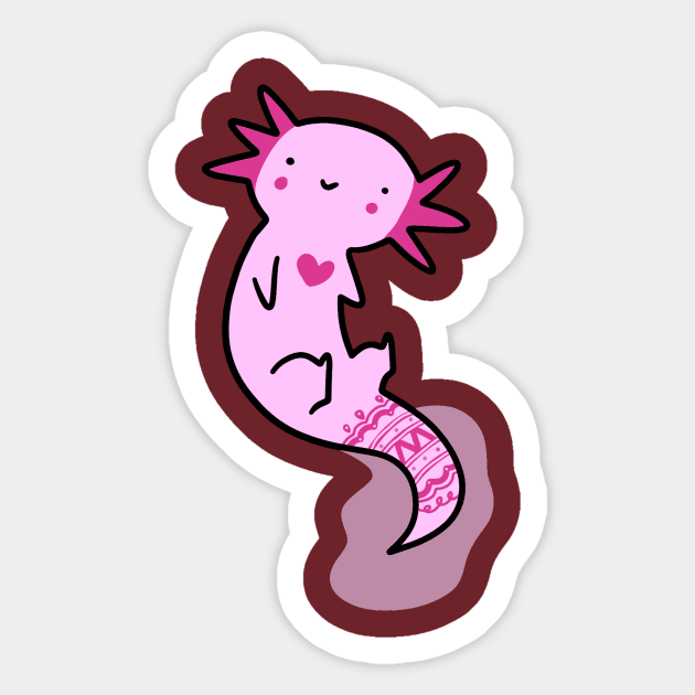 Tatted Axolotl Sticker by saradaboru